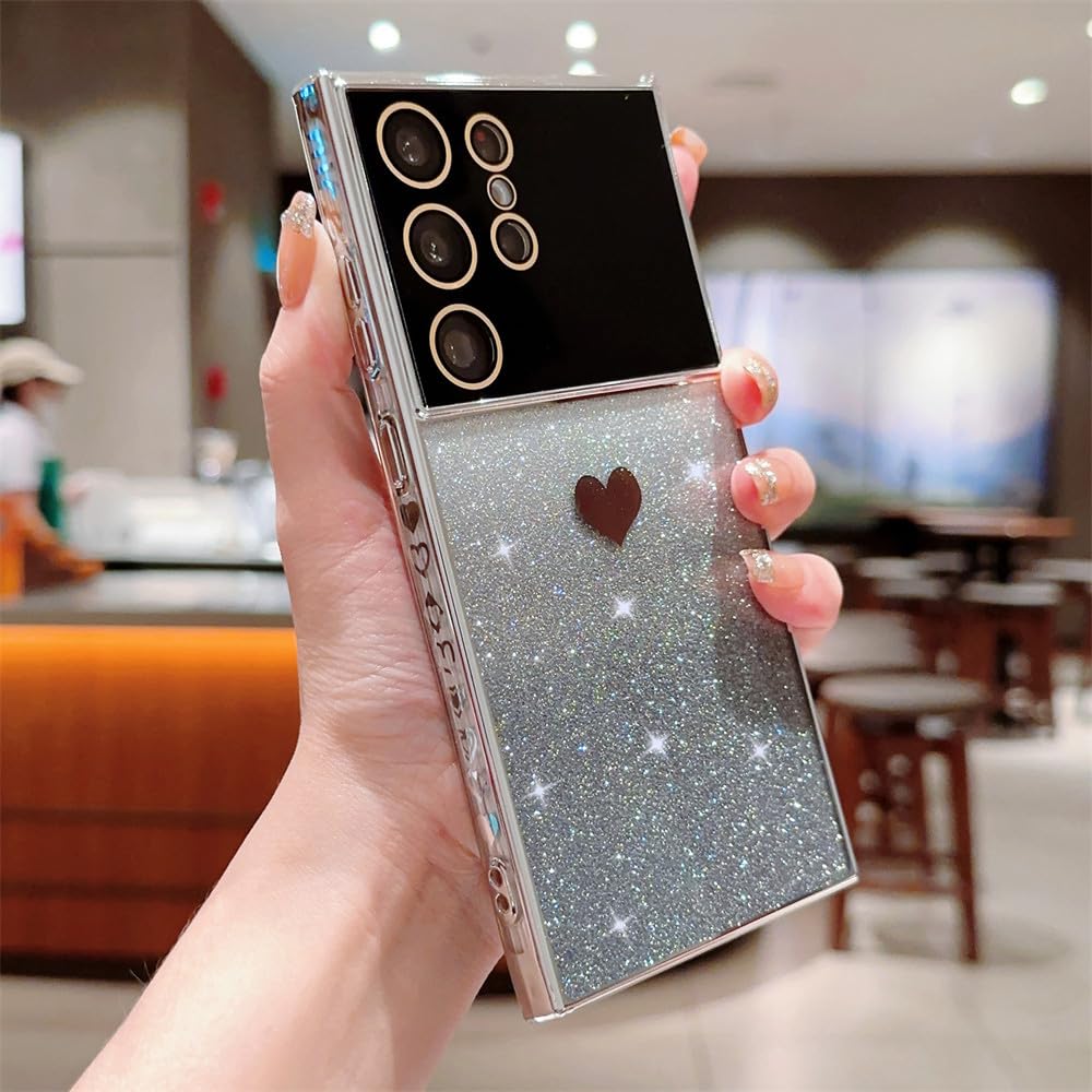 Coque pour Samsung A23 protégeant des rayures avec paillettes argent