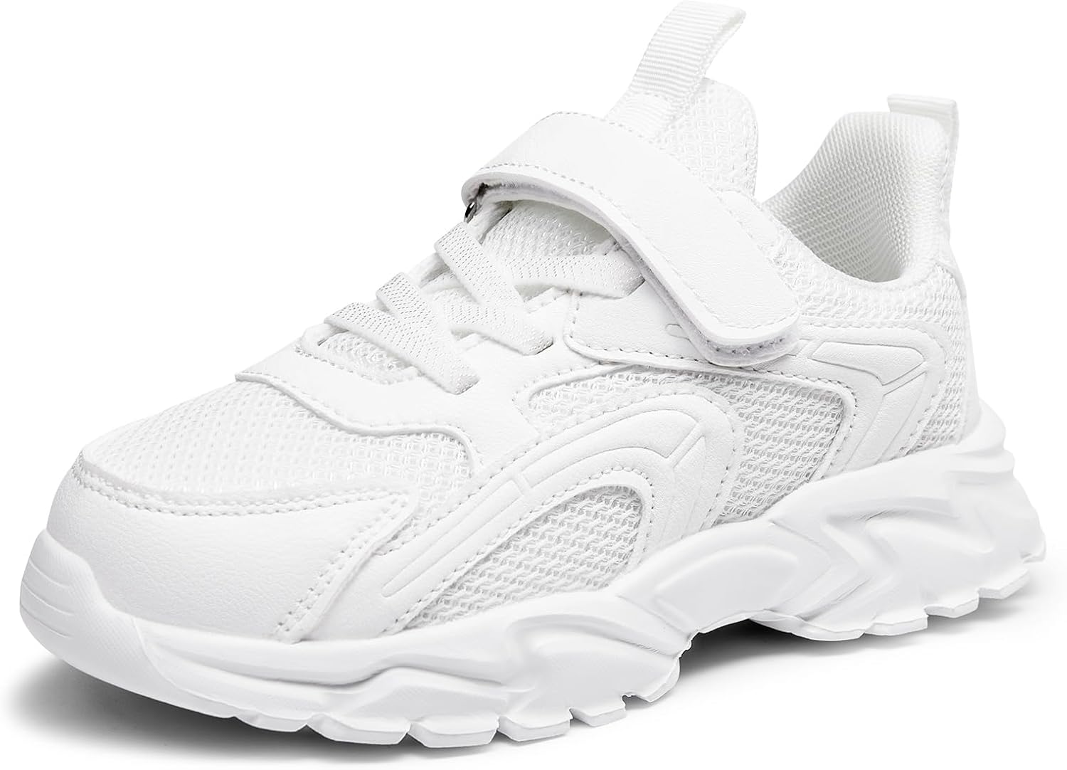 Haloumoning Boys Girls Sneakers Kids Athletic Running Sports Sneaker Unisex Hook-and-Loop Casual Outdoor Shoes