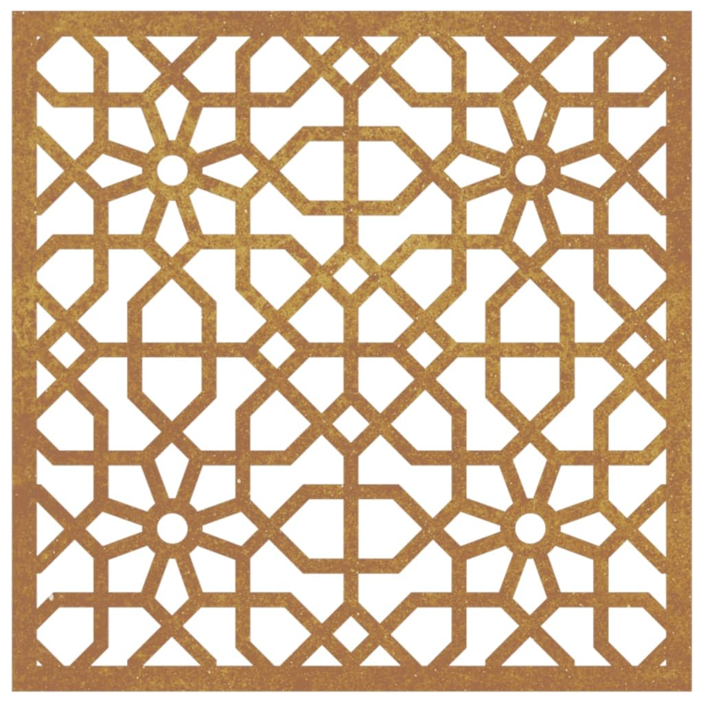 vidaXL Décoration Murale Jardin 55x55 cm Acier corten Design mauresque