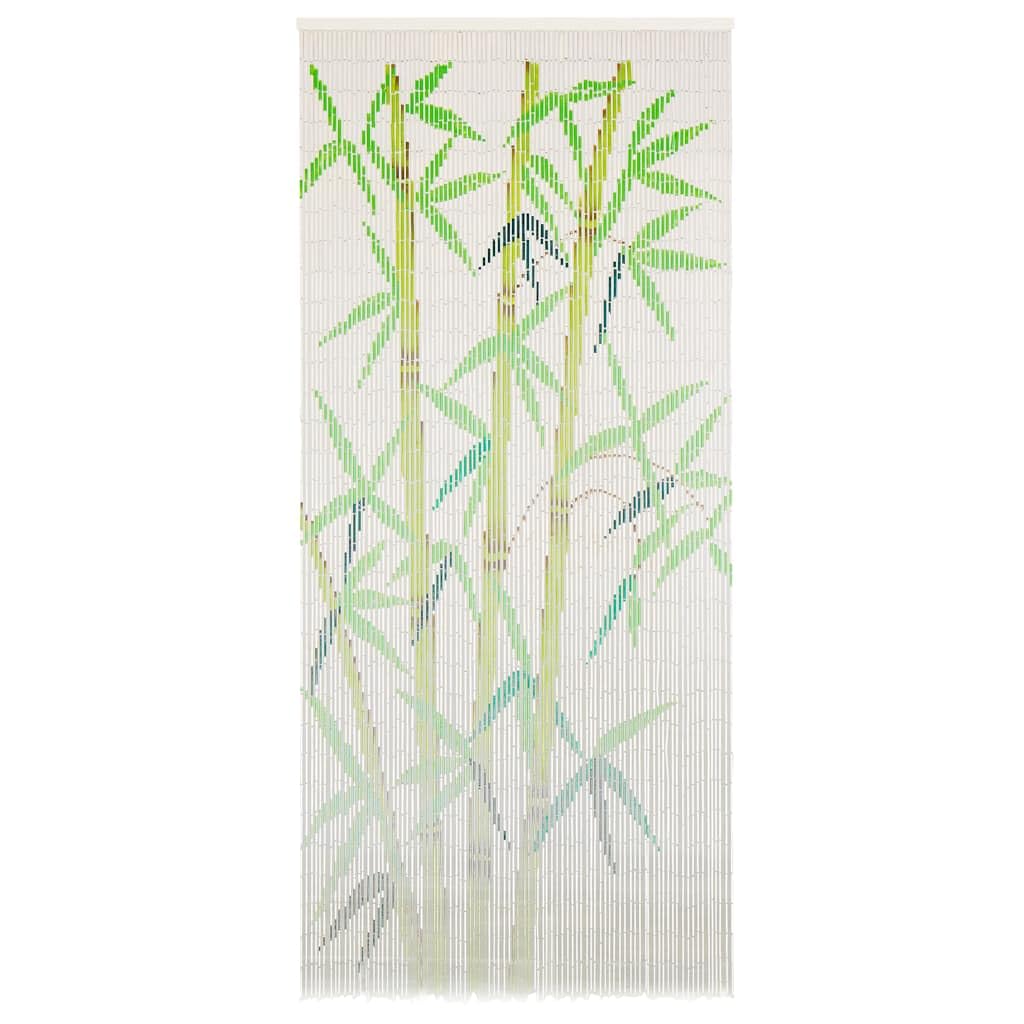 vidaXL Insect Door Curtain with 90 Strands of Fine Bamboo Stems Home Garden Elegant Quiet Mosquitoes Fly Window Screen Bamboo 90x200cm
