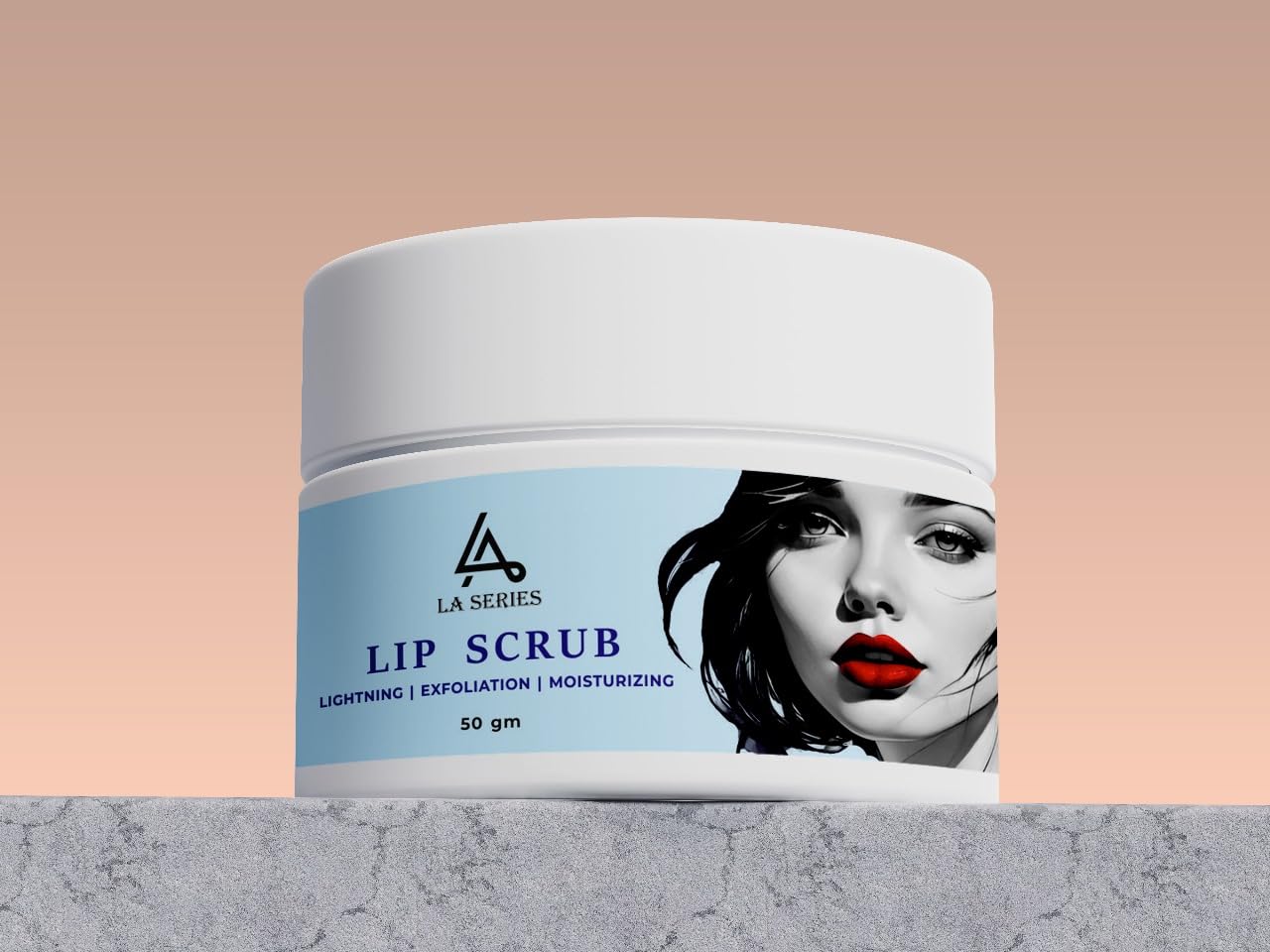 LA'sERIES Organic Lip Scrub Balm Brightening Dark Lips For Unisex Dry Lips/Smoker/Chapped Lip & Lipstick Stains Removal Lipcare, 50 G, White