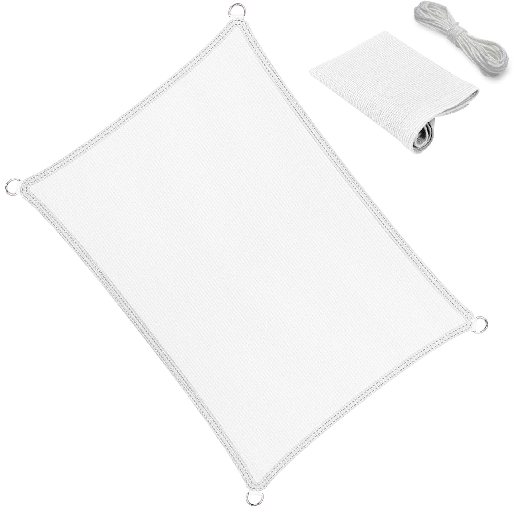 KLGFBDC Breathable Square Sun Sail 160x700cm UV Resistant HDPE Canopy Windproof & Tear Resistant Awning for Patio & Garden White Sun Protection Solution