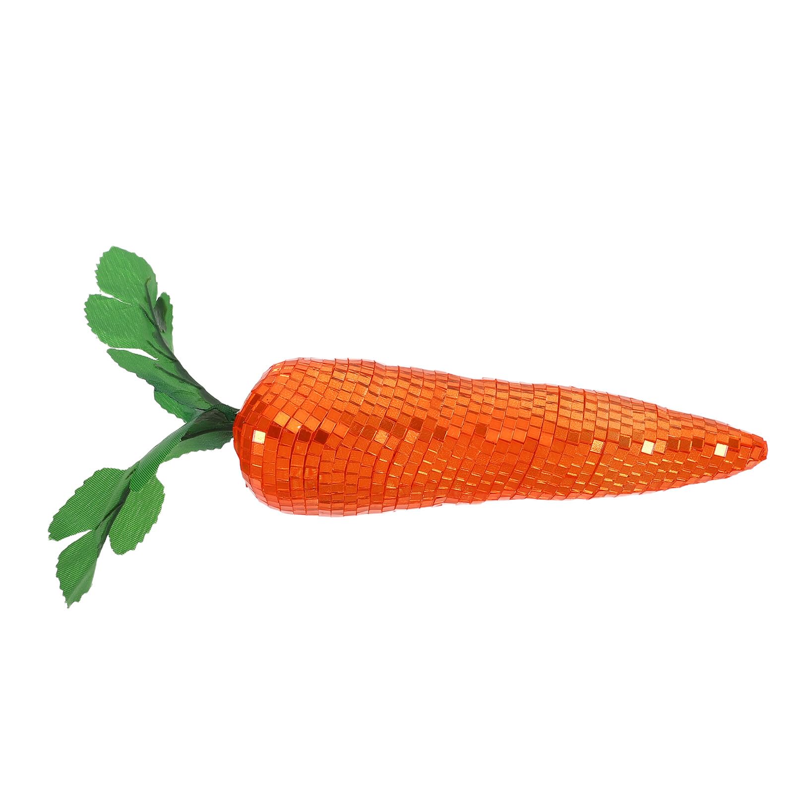 Zanahoria de vidrio de espejo de discoteca ideal para regalar en cestas de Pascua