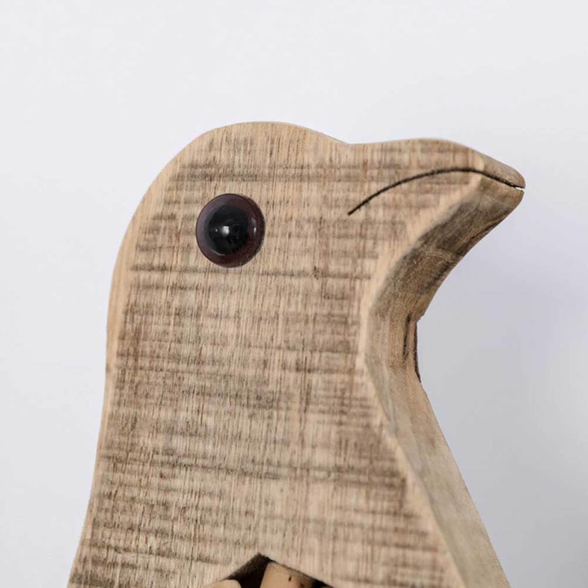 jojofuny Decorazione Creativa ed Elegante in Legno Soprammobile Artistico a Forma di Volatile per Ufficio e Decorazioni Natalizie Raffinate