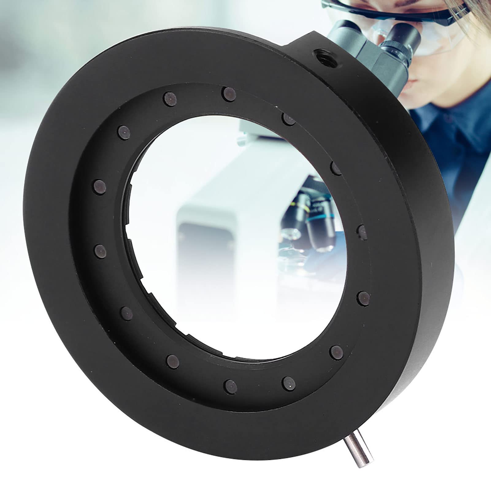 Diafragma de Iris, Microscopio Apertura Ajustable SK6 SK8 SK12 SK23 SK25 Adaptador de Iris de Microscopio Diafragma óptico para Lentes de Microscopio (SK25)