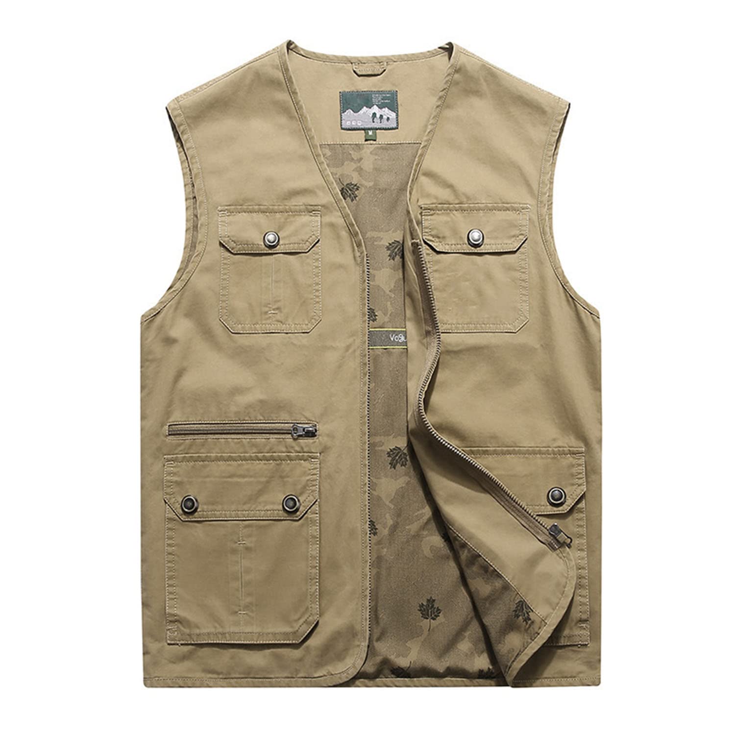 Chaleco De Hombre Multibolsillos Sin Mangas Chaleco De Pesca Casual Exteriores Chaleco De Fotografía Multifuncional Primavera Y Otoño Chaqueta De Utilidad