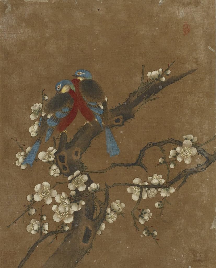 Tableau d'oiseaux Ming 60x90cm pour habiller un mur vide avec élégance