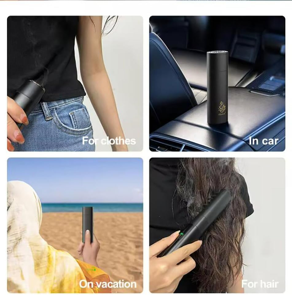 Electronic Incense Burner, Portable Arabian Rechargeable USB Incense Burner 2024 Handheld Electric Aromatherapy Machine Ramadan Muslim Incense Holder for Car and Home,B27 Black