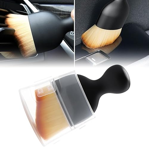 Miniatura 6 de Jerbor Cepillo para detalles interiores del coche,Cepillo de limpieza de cerdas suaves Cepillo de detallado de coche Cepillo de polvo,Herramienta de