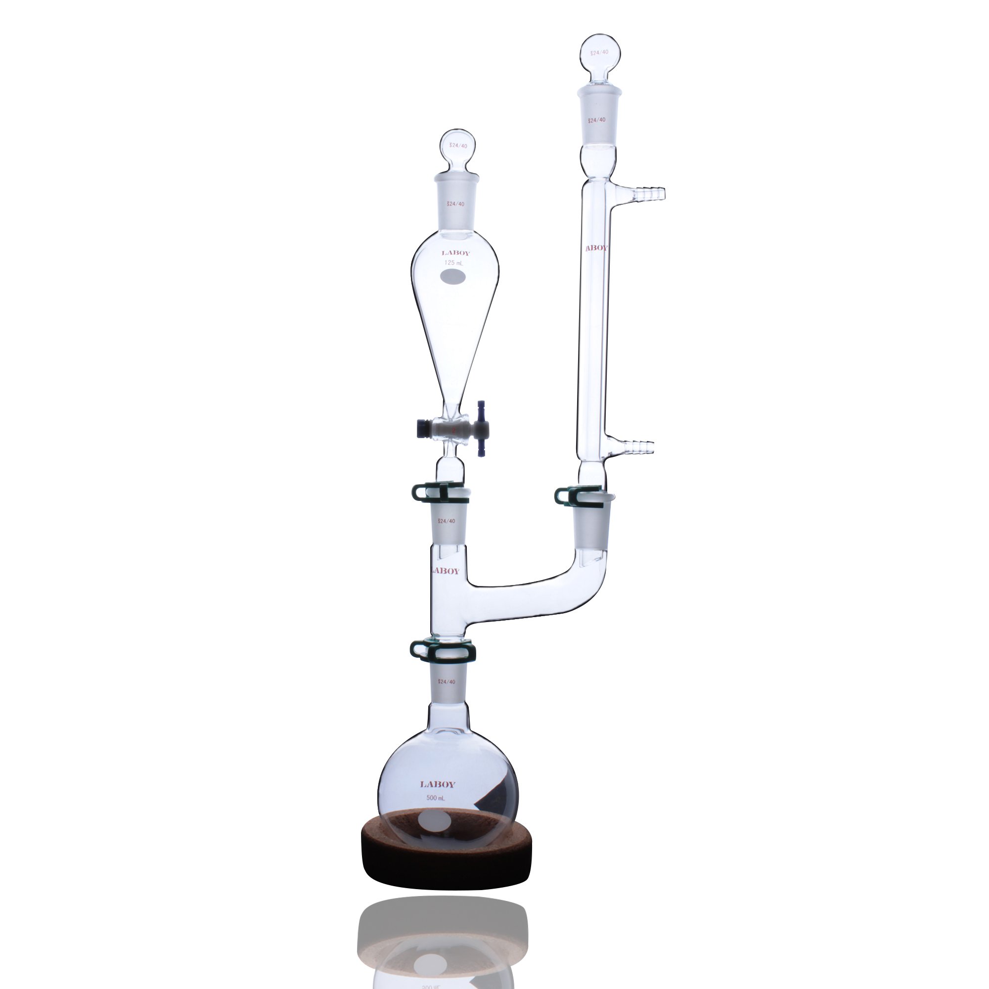 Laboy cristal 24/40 Kit de Química Orgánica Destilación Aparato cristalería de laboratorio kit 10pcs