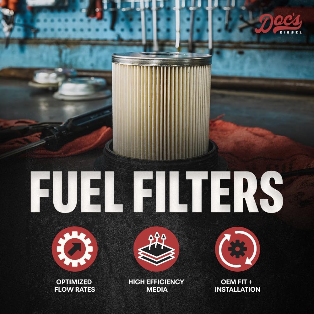 Doc's Diesel Fuel Filter DCS7715OE | Compatible with Ford F250, F350, E350, Econoline Super Duty 1995-1998, Ford F250, F350, E350, Econoline Super Duty 1995-1998 | Replaces FD4595