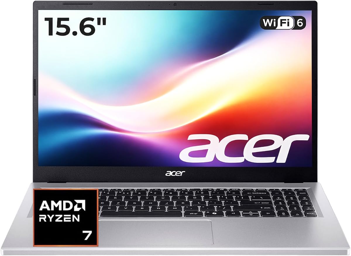 Acer Aspire 3 Premium Laptop | AMD Ryzen 7 7730U CPU | 15.6" FHD Display | 16GB RAM | 512GB SSD | Windows 11 | Pure Silver | School, Business & Productivity