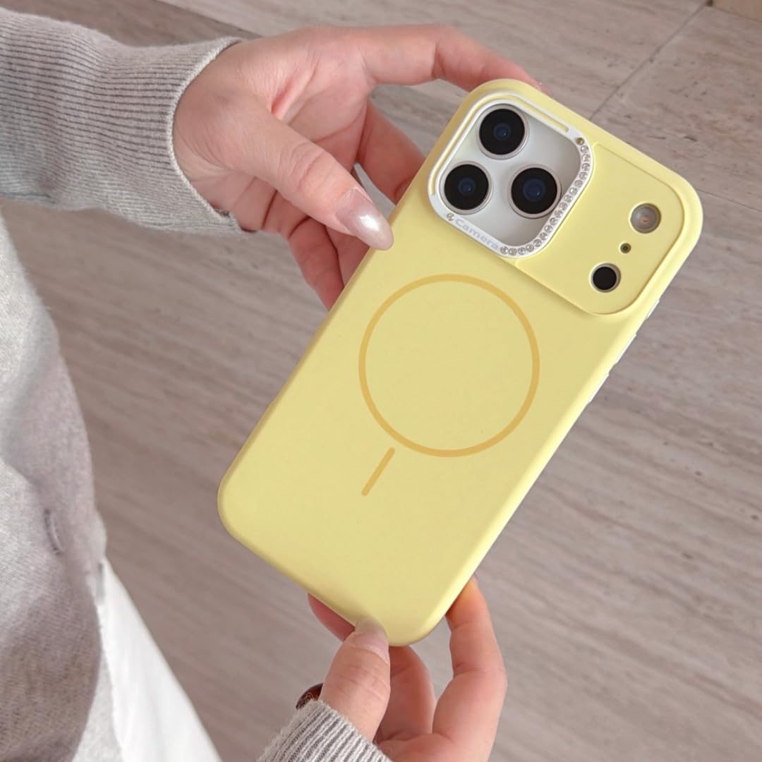 Coque silicone liquide iPhone Air jaune luxe avec protection d'objectif - 8