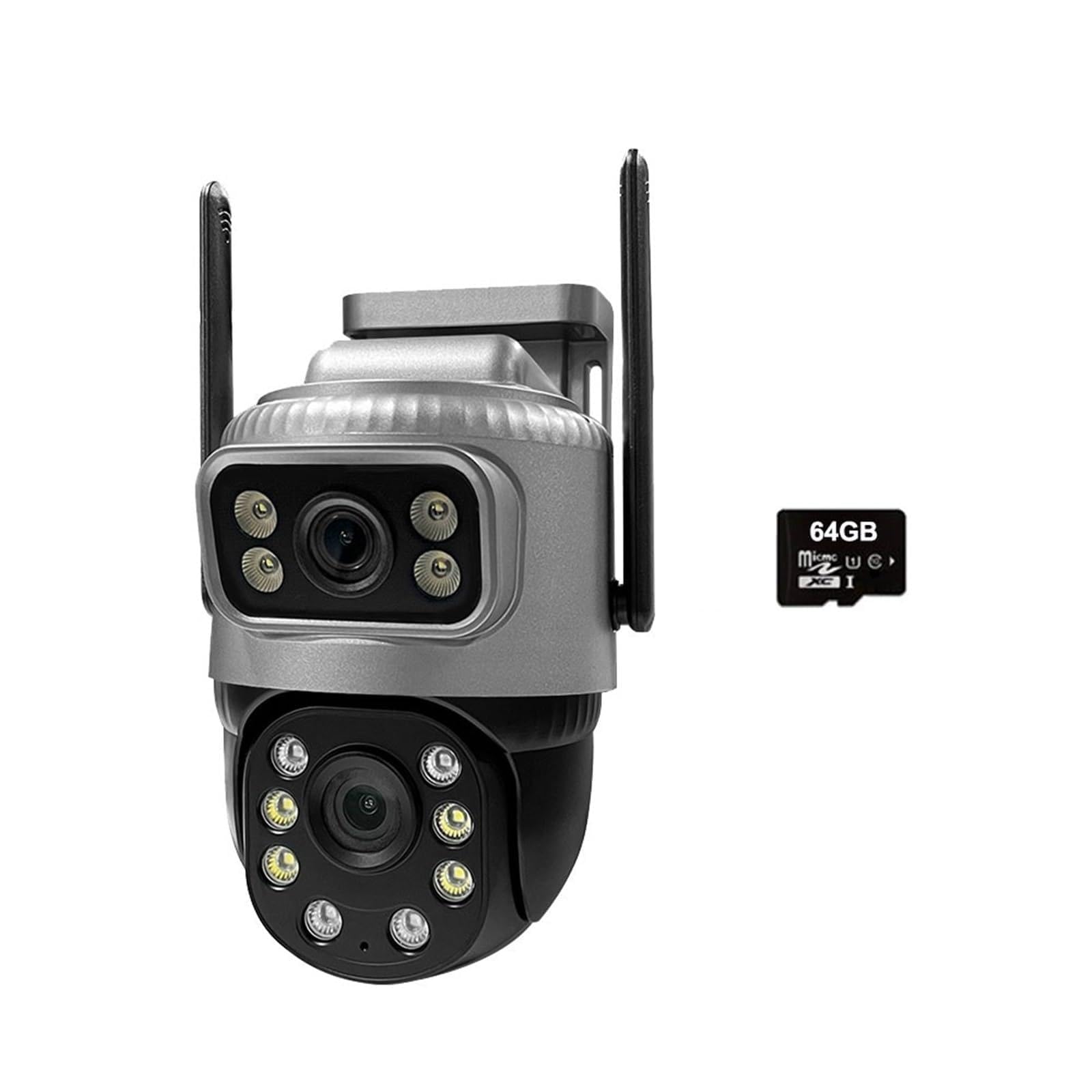 JVDDI Dual Lens 4G IP Camera 4MP 4K Waterptoof Outdoor Surveillance Monitor Smart Home Night Vision CCTV Security Protection(4G Cam 64G Card)