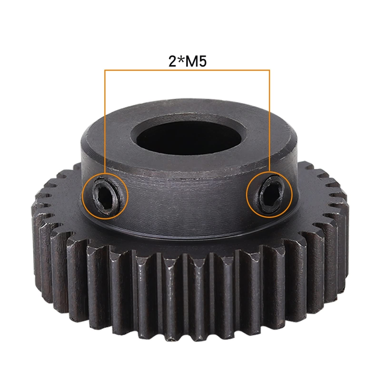 Pignon 1 Module 42T 43T 44T 45 Dents pignon 6mm 8mm 10mm 12mm 15mm alésage 1M 45 Dents en Acier au Carbone engrenage Droit alésage Arbre(Color:8mm Bore,Size:44 Teeth)