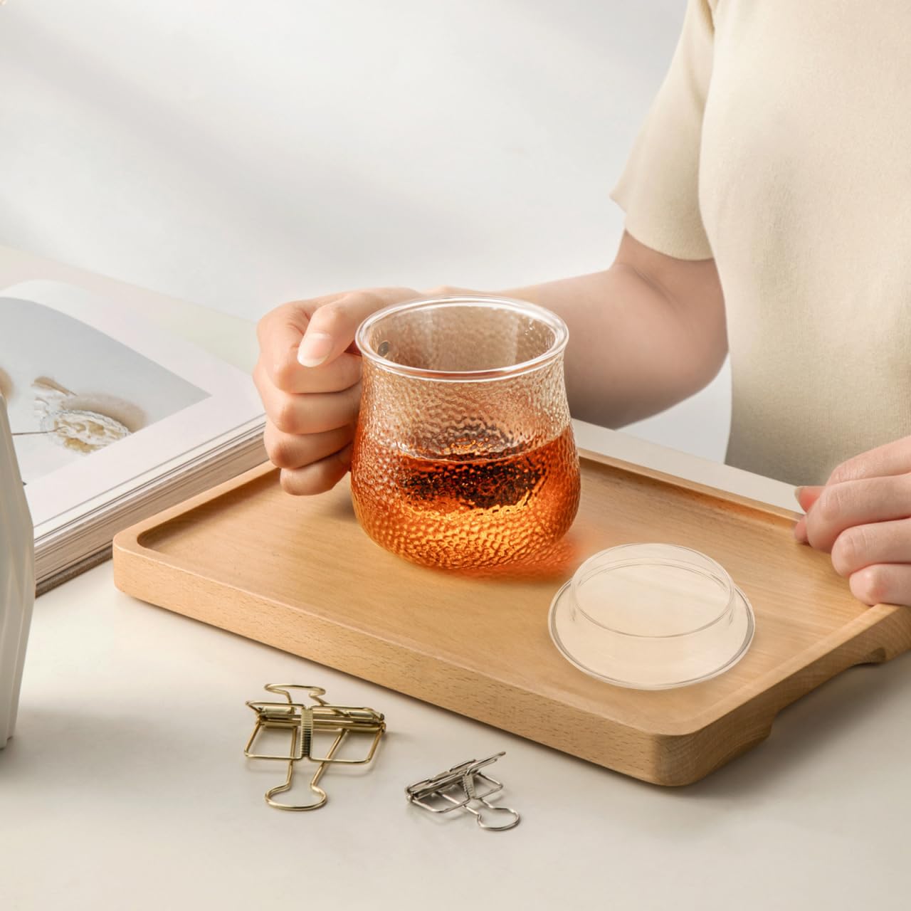 Healifty 3 Piezas Tapa de Vidrio de Borosilicato para Tetera Repuesto Resistente y Sellado para Hogar Fiestas y Camping Protege contra Insectos y Derrames