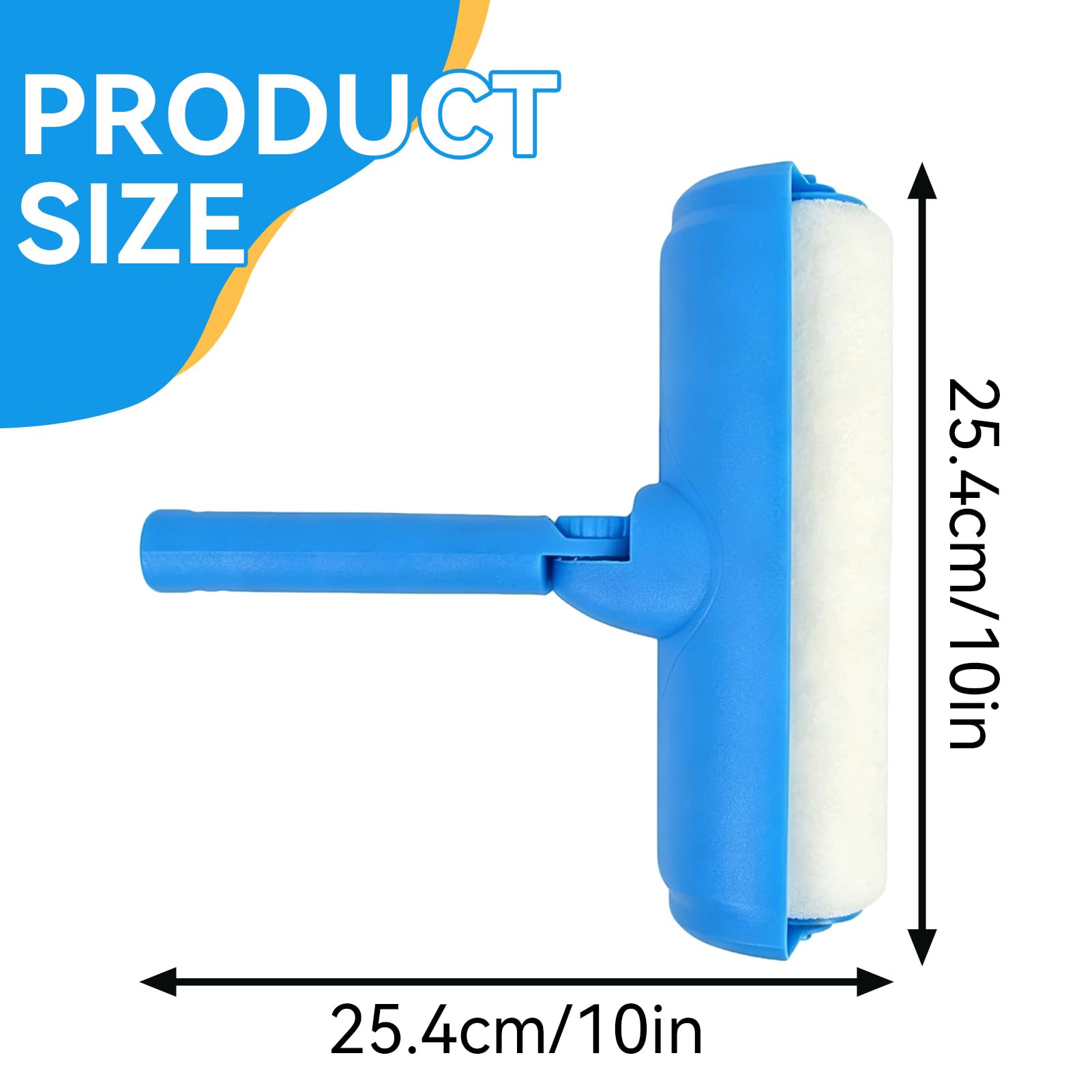 Kit antigoccia per soffitto, rullo per pittura, 10 pollici, con manico staccabile, protezione antispruzzo, testa regolabile, riutilizzabile, per porte finestre, giardino, garage
