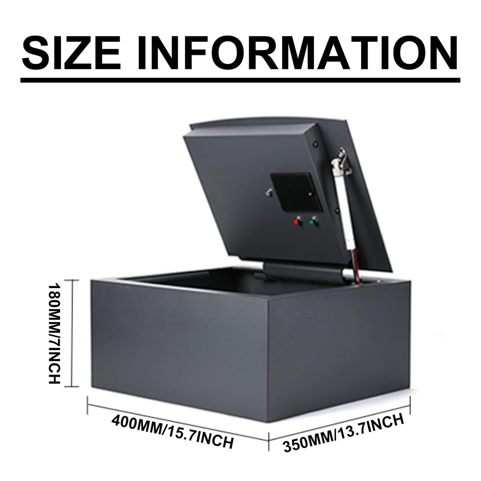 Caja fuerte ignífuga, caja fuerte de alta seguridad con indicadores de luz LED, pernos de bloqueo de acero, diseño de apertura superior para escritorio o cajón, solución de almacenamiento segura