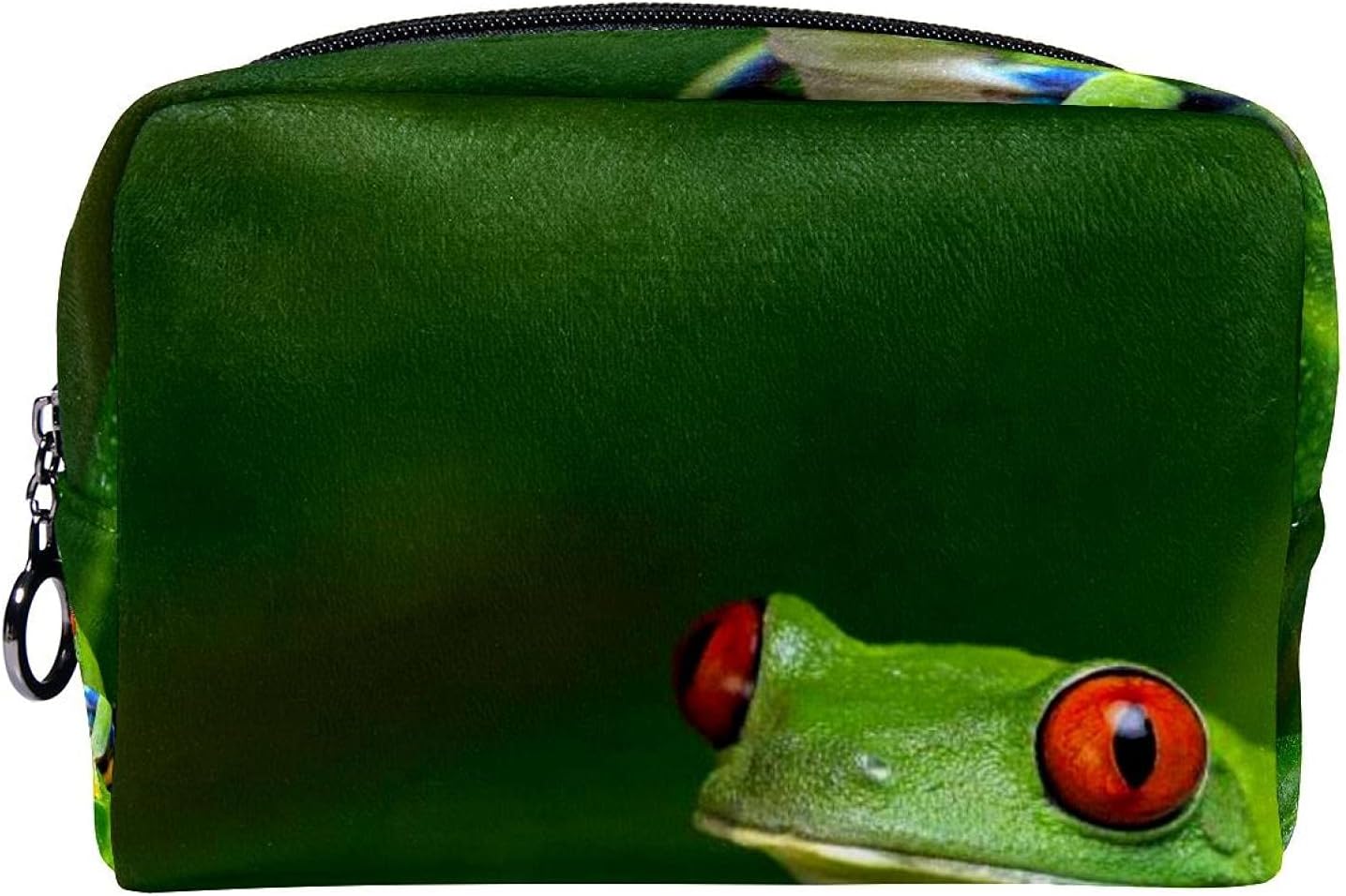 割引 化粧ポーチ ポータブルトラベルコスメティックバッグ 大きなヤシの葉に赤い目のアマゾンアマガエル 割引 化粧ポーチ ポータブルトラベルコスメティックバッグ 大きなヤシの葉に赤い目のアマゾンアマガエル
