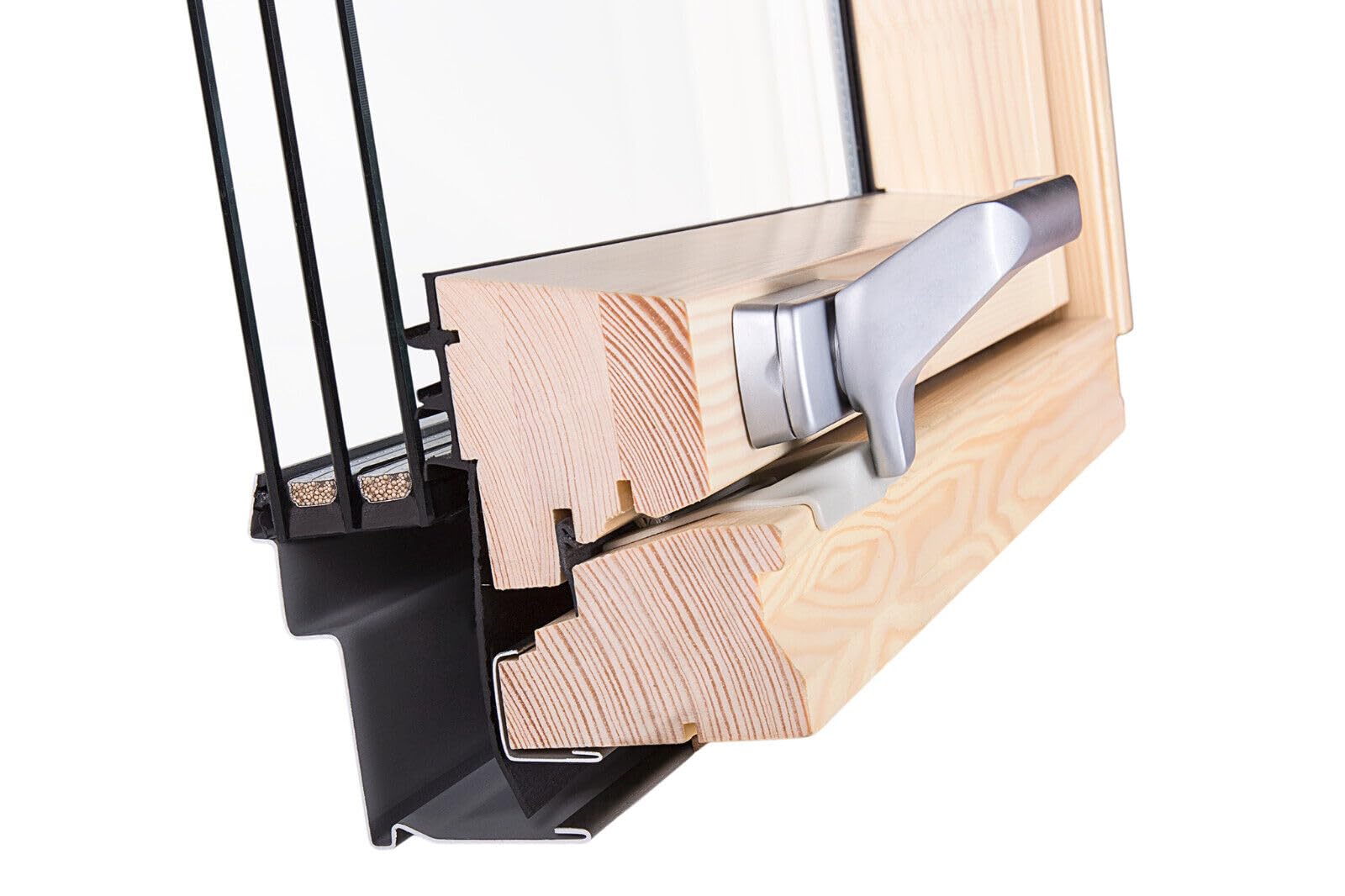 Kit Fenêtre de Toit compatible Groupe FAKRO | Fenêtre de toit bois 114 x 118 cm | Fenêtre pivotante triple vitrage, économe en énergie | Raccord tuiles jusqu’à 45 mm + Kit isolation