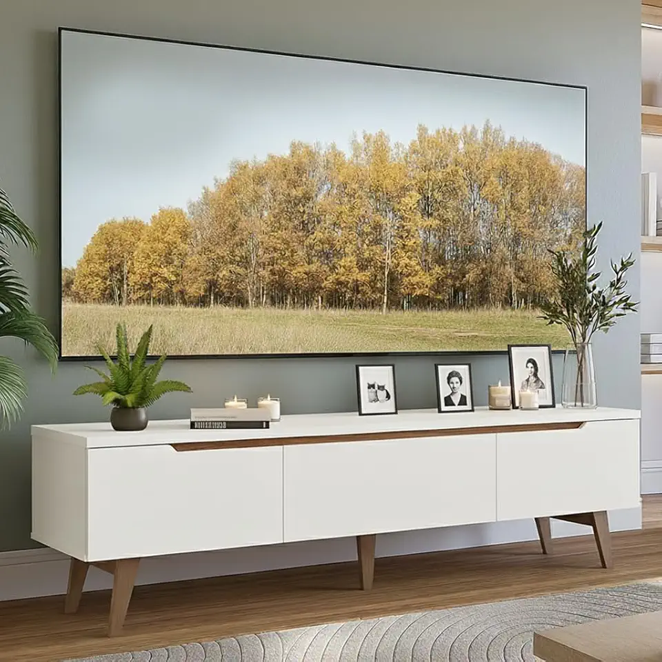 Rack para Tv até 75 Polegadas Madesa Brest 2 Portas 1 Gaveta Branco