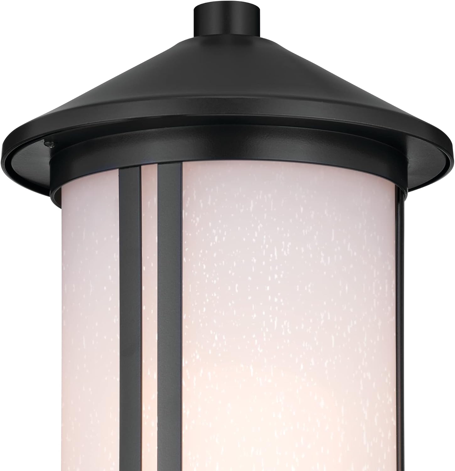 Kichler Lombard Outdoor Lamp Post Light, 1-Light Modern Industrial Exterior Lantern Post Light with Etched Seeded Glass in Black, (17.25" H x 9" W) image 2