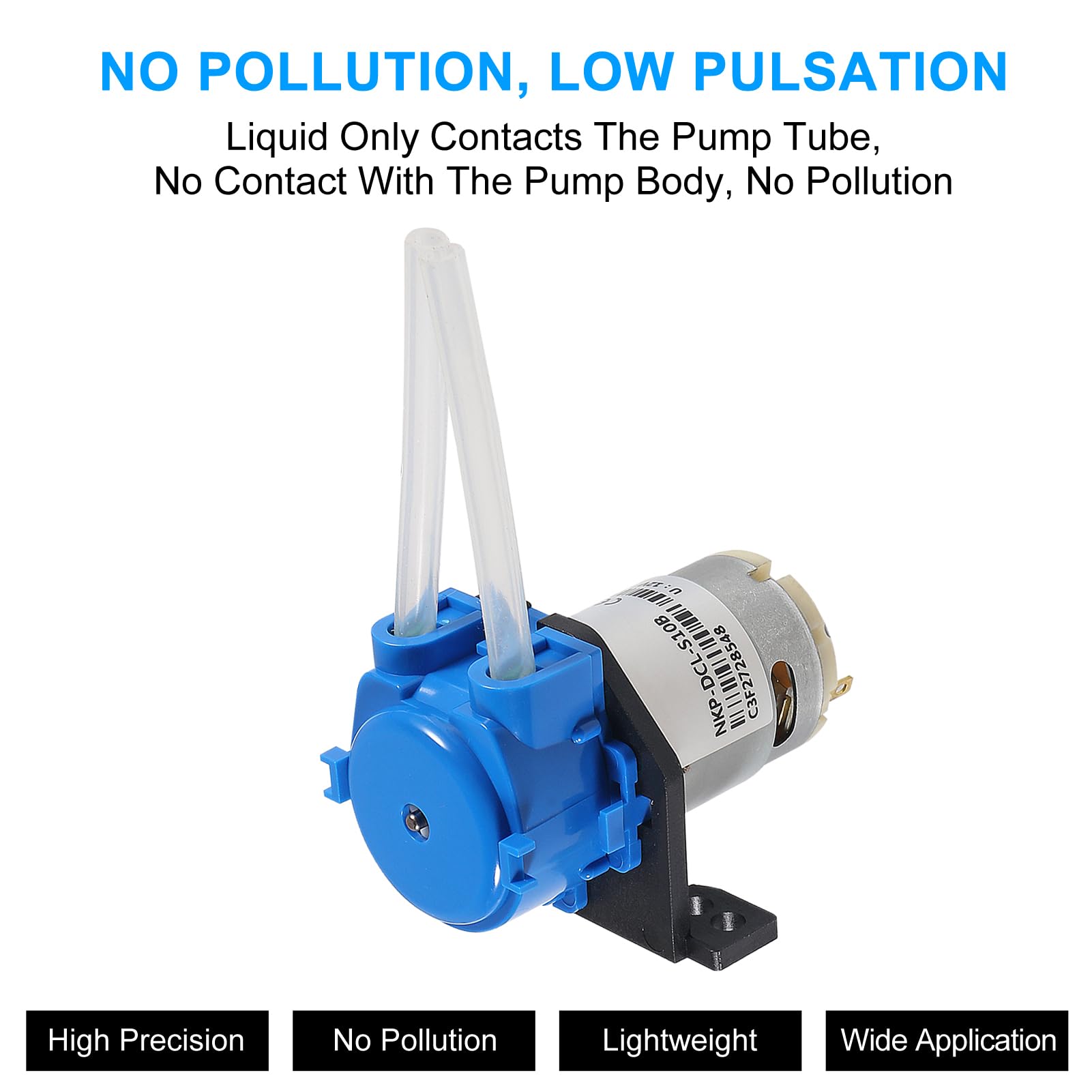 4Pcs DC 12V Self Priming Mute Peristaltic Liquid Pump Dosing Pump L Bracket Lab Peristaltic Water Pumps with Connector for Aquarium Analytical Home Bonsai Irrigation Watering DIY Lab Analytical - Image 3