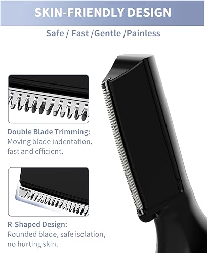 Miniatura 10 de Dapsang Recortadora de cejas, maquinilla de afeitar eléctrica para mujeres y hombres, recargable, sin dolor, con luz LED, removedor de pelo facial