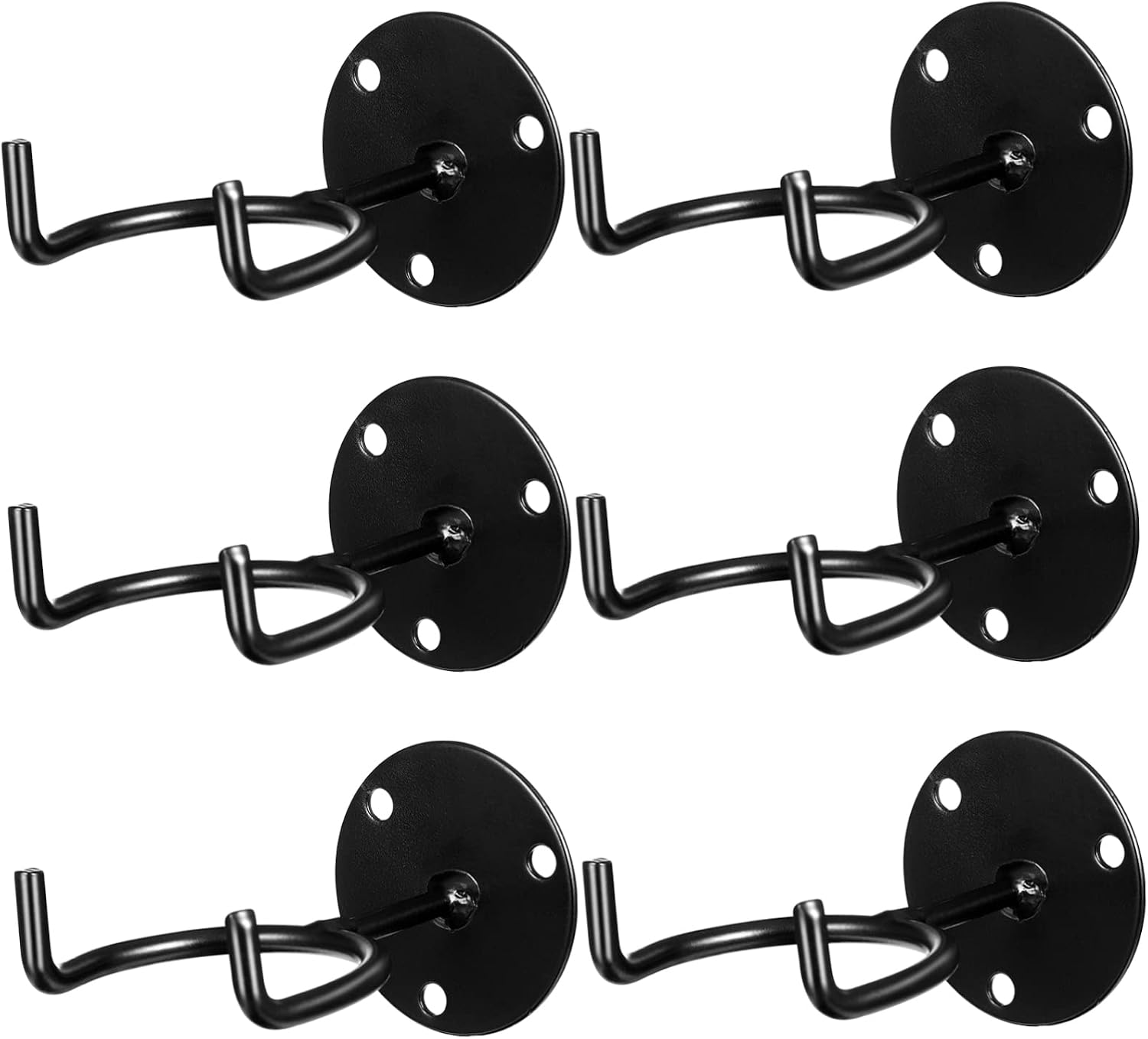 6Pcs Wall Mounted Baseball Bat Rack Durable Display Holders for Bats and Balls Sturdy Organizer Bracket for Baseball Softball Finish