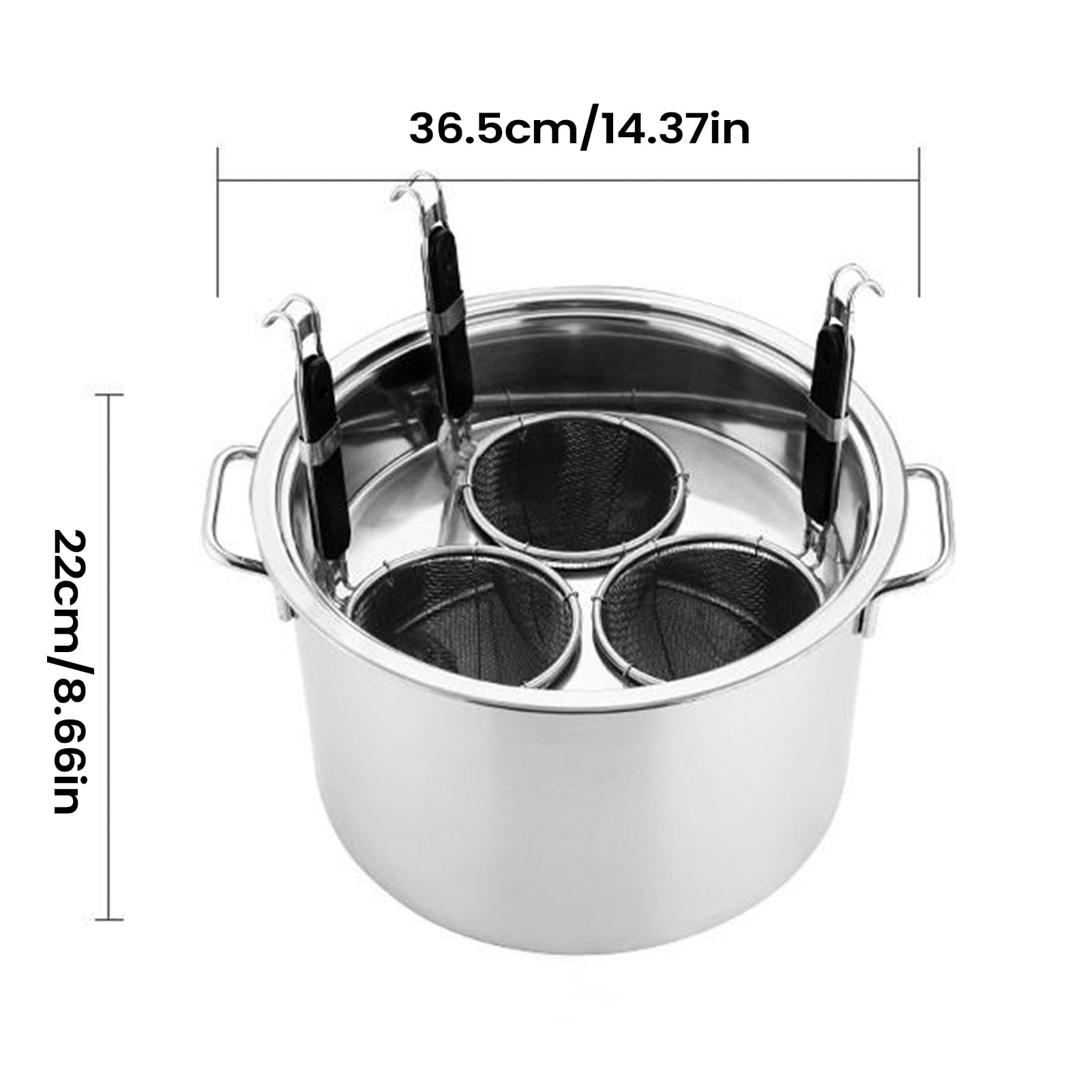 Spaghettitopf mit Filtereinsatz - Werkzeug zum Kochen von Nudeln aus Edelstahl 13,78 Zoll | 304 mit 3 Filtern, Nudelkocher mit mehreren Körben für Anfänger Profession