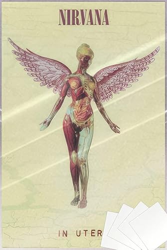 Miniatura 7 de Nirvana - Póster musical (In Utero - Portada del álbum) (Tamaño: 24" x 36") Póster sin marco,Póster laminado,Tiras laminadas para póster y