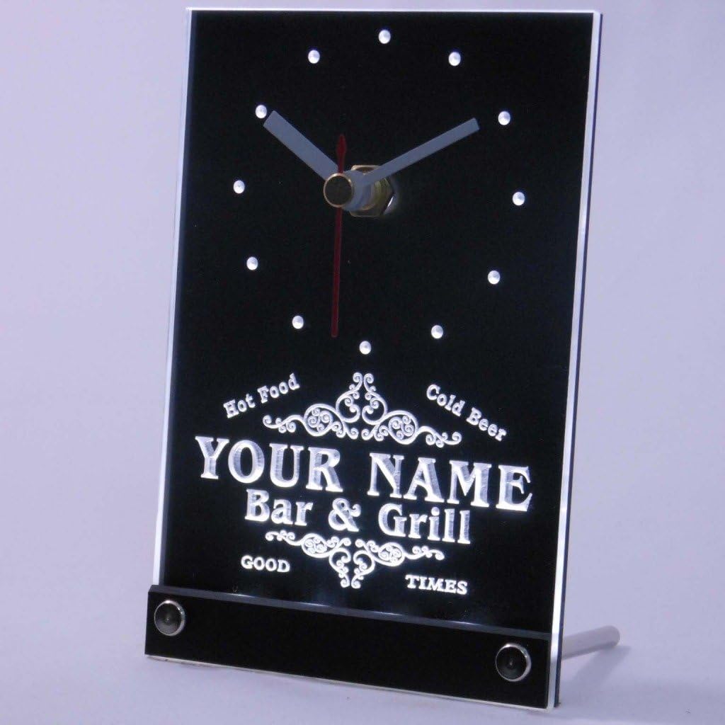 ADVPRO tncu-tm Personalized Custom Family Bar & Grill Beer Home Neon Led Table Clock