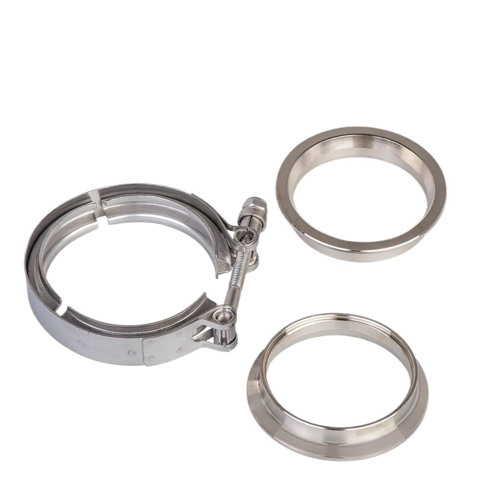 Khascbnf One Color V Band Clamp Exhaust Universal 2 .25 .5 3 4 V-Band Clamp Inch Exhaust Flange 76Mm Turbo Vband V Clamps Kits(3.0 Inch)