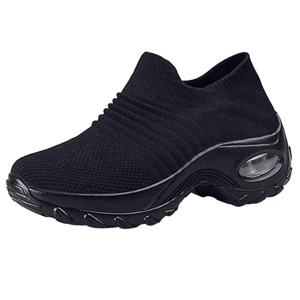 Baskets tendance en maille respirante à enfiler avec coussin d'air absorbant les chocs pour les sports de plein air, le jogging, l'athlétisme