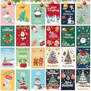 Sunshine smile 24 Stück Mini Notizblock Weihnachten,Mini Notizblock,Kleines Notizbuch,Weihnachten Cartoon Notebook,Weihnachts Notizbuch,Weihnachts Notizblöcke