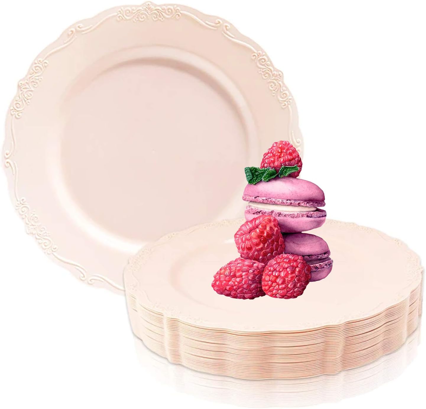 Reusable Plastic Dinner Plates 20 Clear Hard Plastic Dinner Plates - 26cm, Reusable For Weddings, Parties, Picnics Plastic Plates 10 In