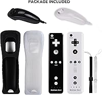 Vista 7 de 2 Pack Wii Controllers with Motion Plus, Includes Black and White Wii Remotes and Wii Nunchucks Negro y blanco