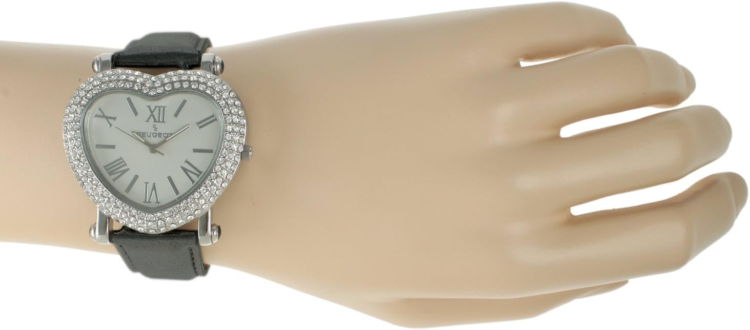 Peugeot Women's Crystal Heart Watch with Leather Liberia Ubuy