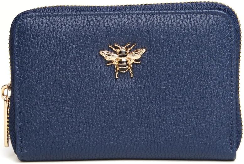 Bromley Purse Credit Card Holder Vegan Leather, Navy, Small, Casual