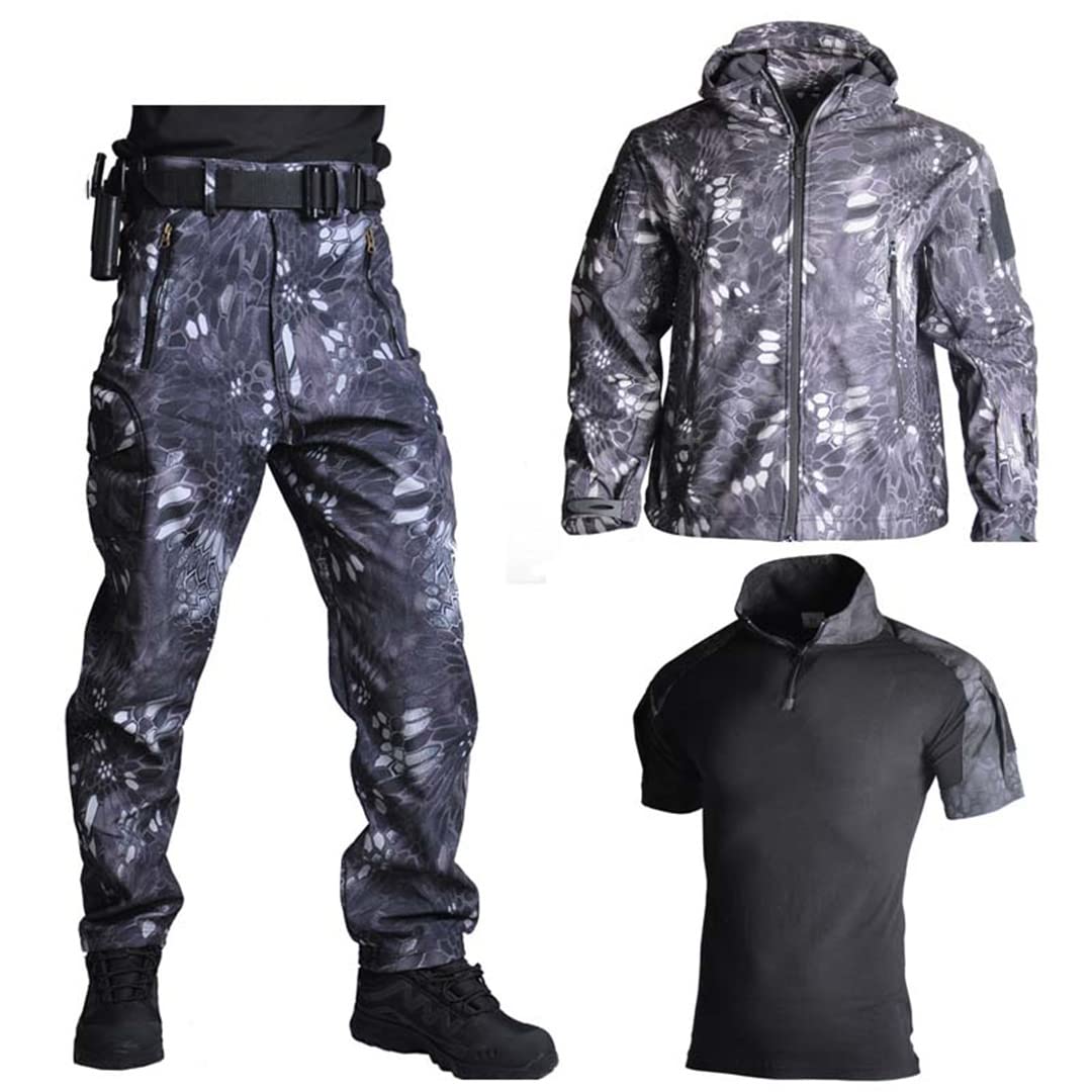 Softshell Jacket Outdoor Clothes Hunting Jacket/Pants With Shirts Camouflage Military Army Suits