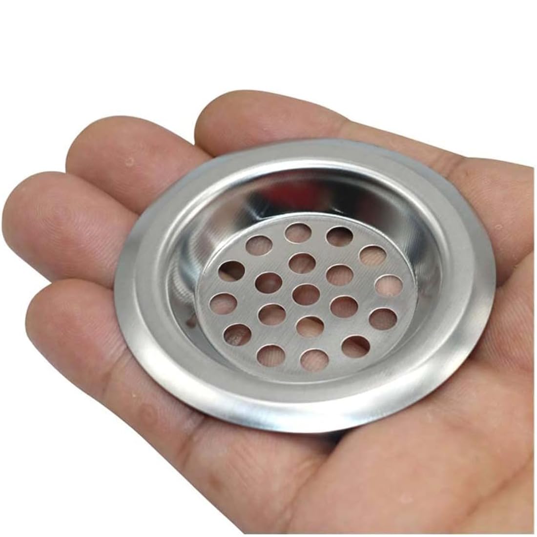 Lot de 2 passoires inox filtre anti-cheveux 7,6cm. Égouttoir noir pour évier cuisine, douche et baignoire. | Leroy Merlin
