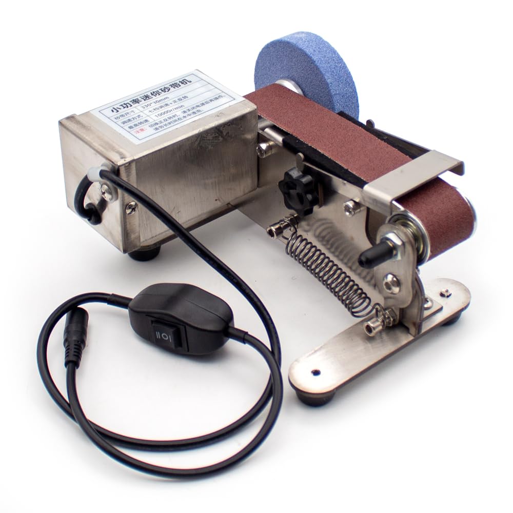 Toplionace Afiladora de Banda Refrigerada Por Agua - Afilador de Cuchillos Eléctrico de Acero Inoxidable 304, Uso Dual en Seco y Húmedo con Adaptador Universal
