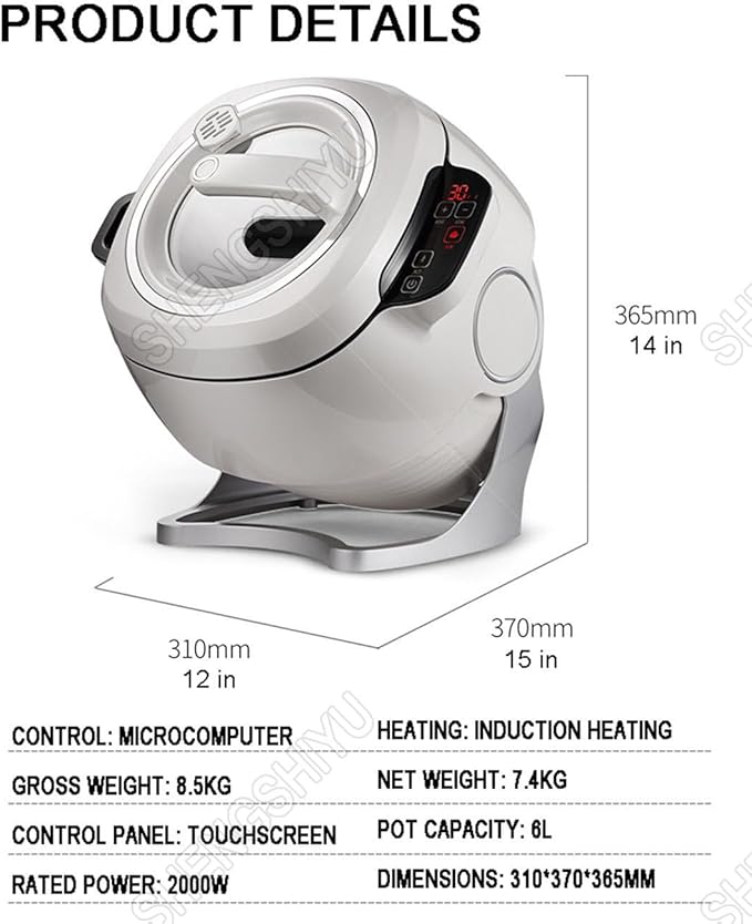 Máquina de Cocción Automática 6L 2000W con Tambor Giratorio 360° miniatura 2