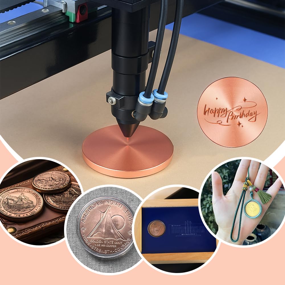 PH PandaHall 10pz Dischetti di Rame Tondi 3.2x0.3cm Piastre Rotonde in Metallo Oro Rosa per Incisione Gioielli Fai da Te Riparazioni Elettriche