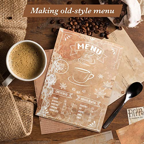 Vondyu 65 Pieces Vintage Scrapbooking Supplies Kit, Coffee Themed Scrapbook Paper Aesthetic Decorative Craft Paper For Junk Journal Supplies, Card Making, Planners, Collage #TOP3