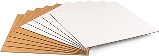 12.5x12.5 Inch Insert Pads for 12" LP Record Mailers, 1/8" Thick Corrugated Cardboard Sheets, One-Side White Protective Pads for Packaging, Crafts & DIY, 25 Pack