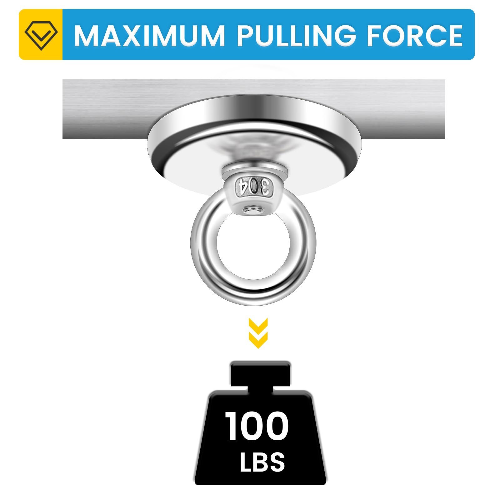 BEST CHOICE MAGNETS Ganchos magnéticos, 45 kg, ganchos magnéticos resistentes con perno de agujero avellanado, perfectos para el hogar, cocina, lugar de trabajo, oficina y garaje, paquete de 10
