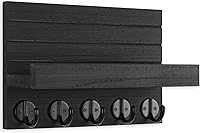 Vista 2 de Soporte de llaves para pared, llavero decorativo y soporte para correo con estante, tiene ganchos grandes para bolsos, abrigos, paraguas - Gancho
