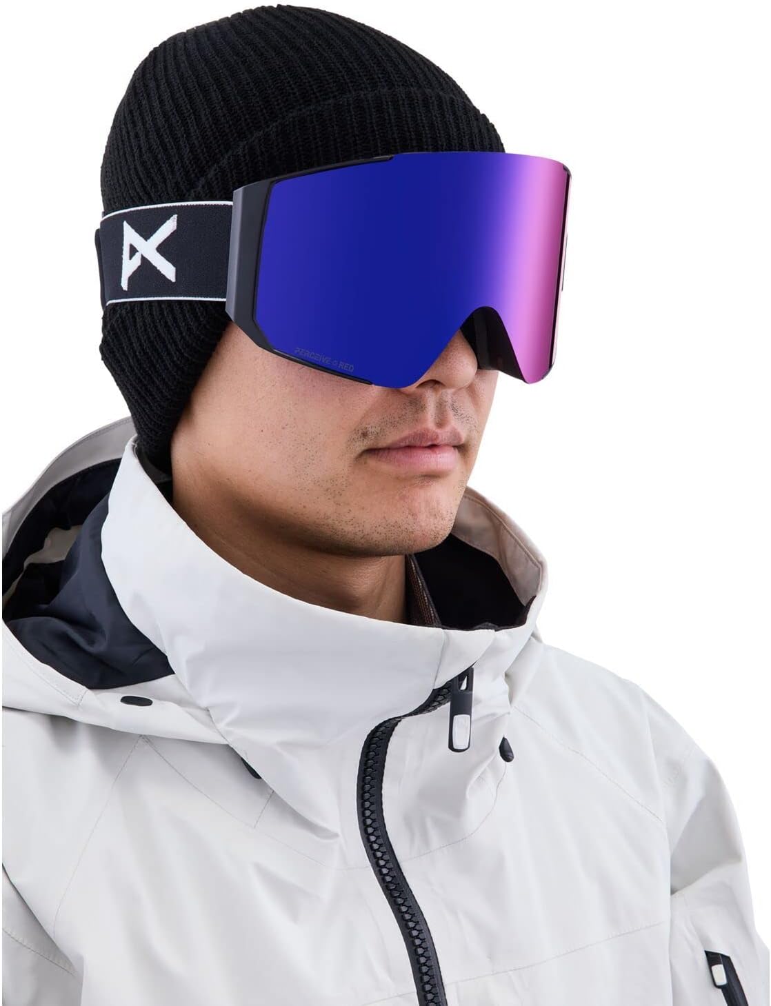 2024 Anon Sync Low Bridge Fit Black Goggle w/Perceive Sunny Red +