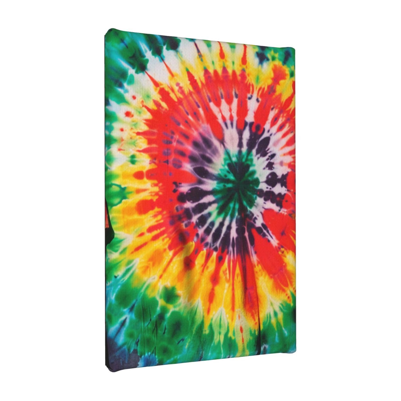 Ykljg Tie Dye Hippies Printed Wall Art Canvas Painting 20X30 Cm Wooden Framed Picture Painting Artwork Prints For Bedroom Kitchen Home Office Decor